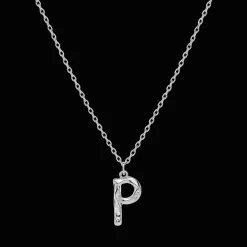 Maanesten Alphabet Letter Halskæde Sølv -  Bogstavs Vedhæng A-Z