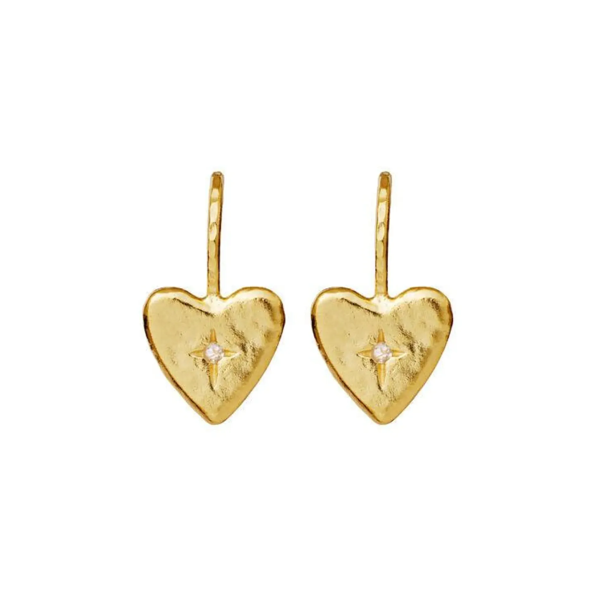 Maanesten Chandra Earrings - Forgyldte Hjerte Øreringe