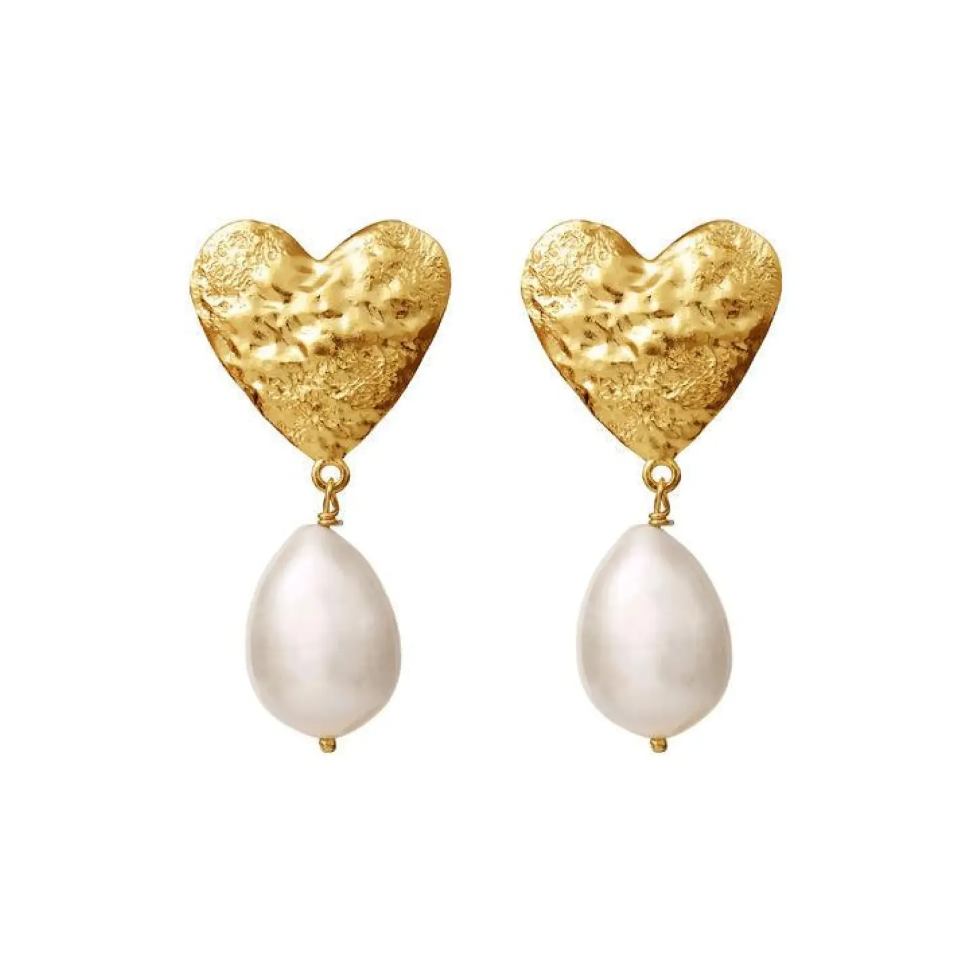 Maanesten Luba Earrings - Forgyldt Hjerte Øreringe