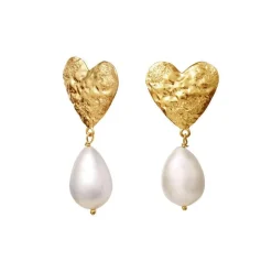 Maanesten Luba Earrings - Forgyldt Hjerte Øreringe