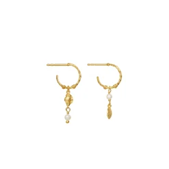 Maanesten Ophelia Forgyldte Hoops m. Muslingemotiver