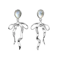 Maanesten Tiana Sølv Øreringe Sløjfe