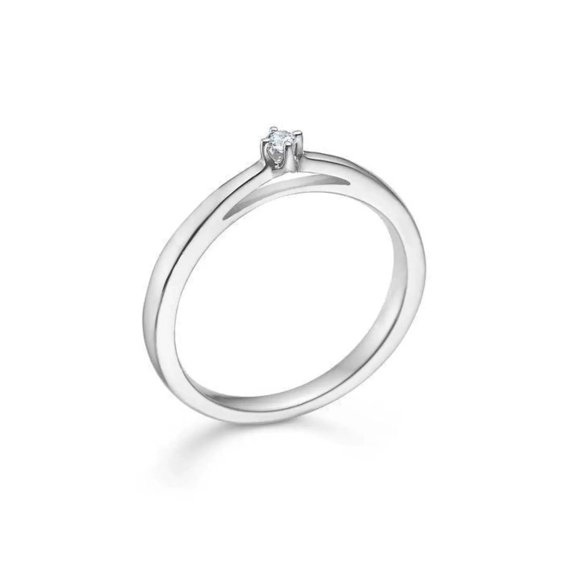 Mads Z 14 kt. Crown Ring Hvidguld 0.04 ct.