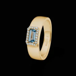 Mads Z Indigo 14kt Guld Ring Light Swiss Blue Topas + 0.10ct W.Si
