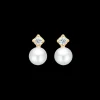 Mads Z 14kt Crown Pearl Ørestikker 0.09ct W.Si