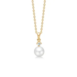 Mads Z 14kt Crown Pearl Vedhæng 0.04ct W.Si