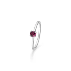 Mads Z Poetry Solitaire Sølv Ring Granat