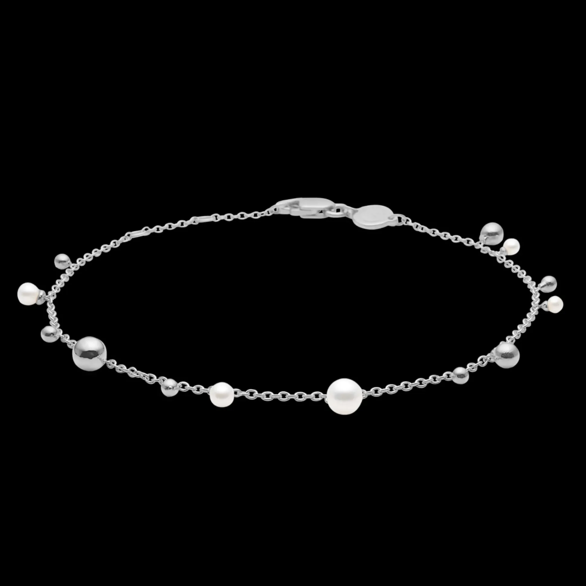 Mads Z Sølv Bubbles N'Pearls Sølv Armbånd