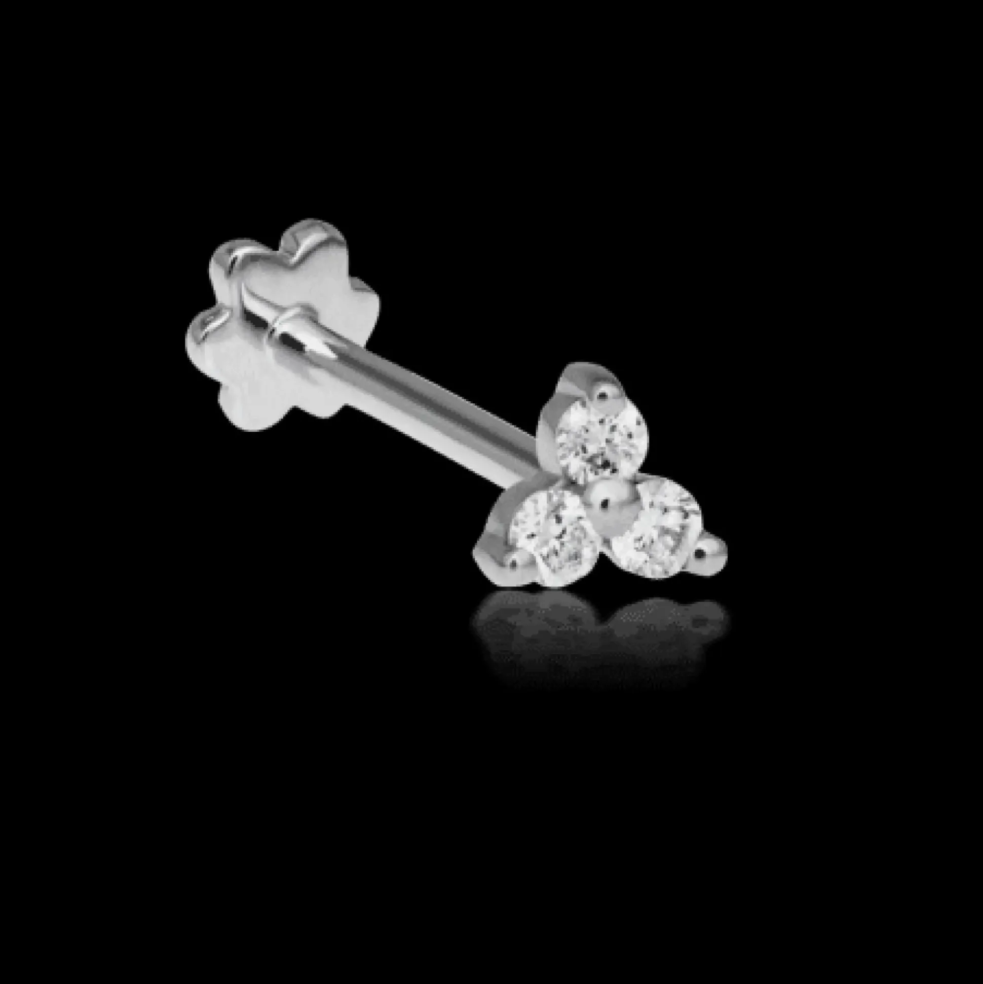 MARIA TASH Diamond Trinity Threaded Stud 18kt Hvidguld