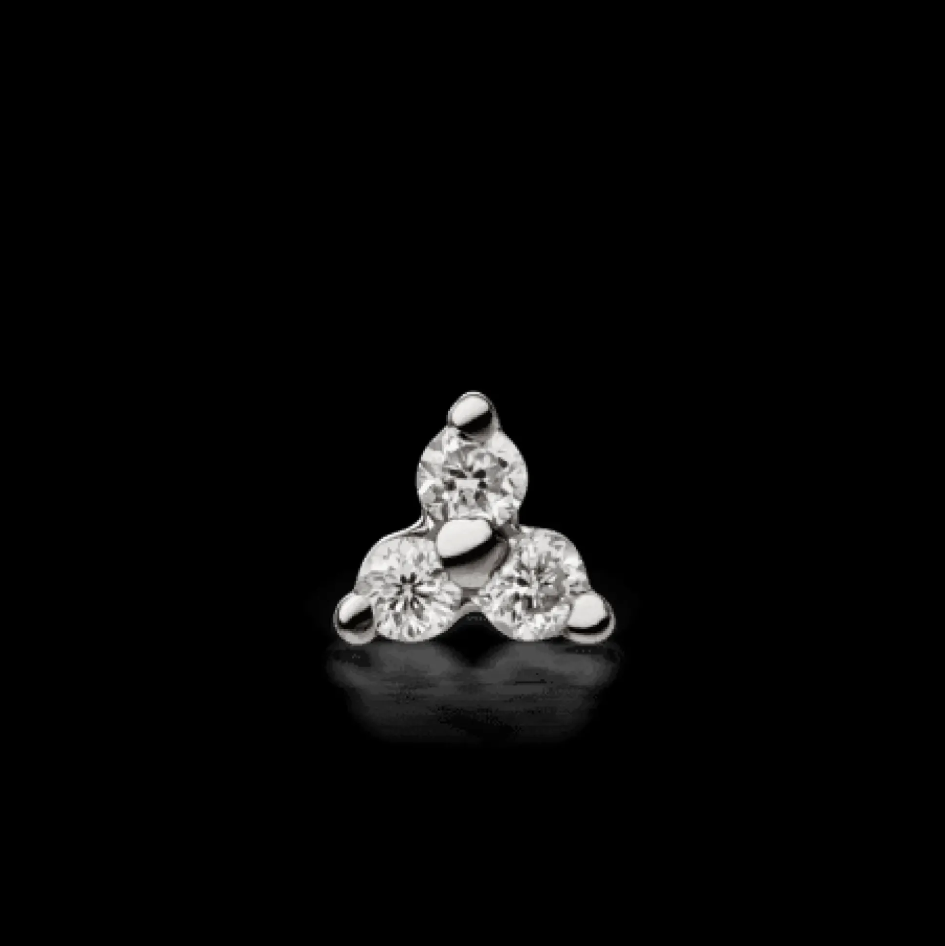 MARIA TASH Diamond Trinity Threaded Stud 18kt Hvidguld