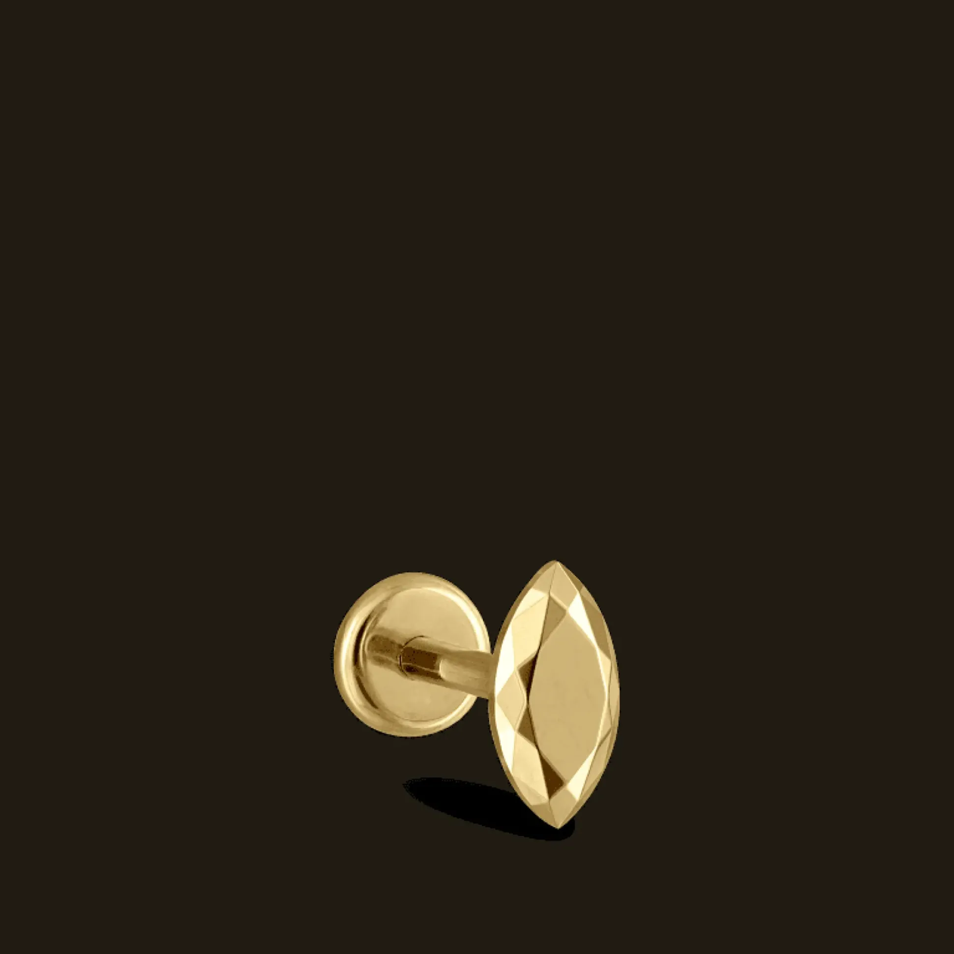 MARIA TASH Faceted Gold Marquise Threaded Stud Earring