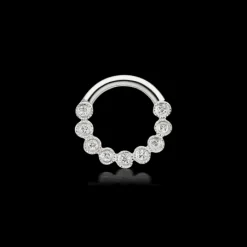 MARIA TASH 16G 6.5mm Diamond Scalloped Horizontal Eternity Clicker