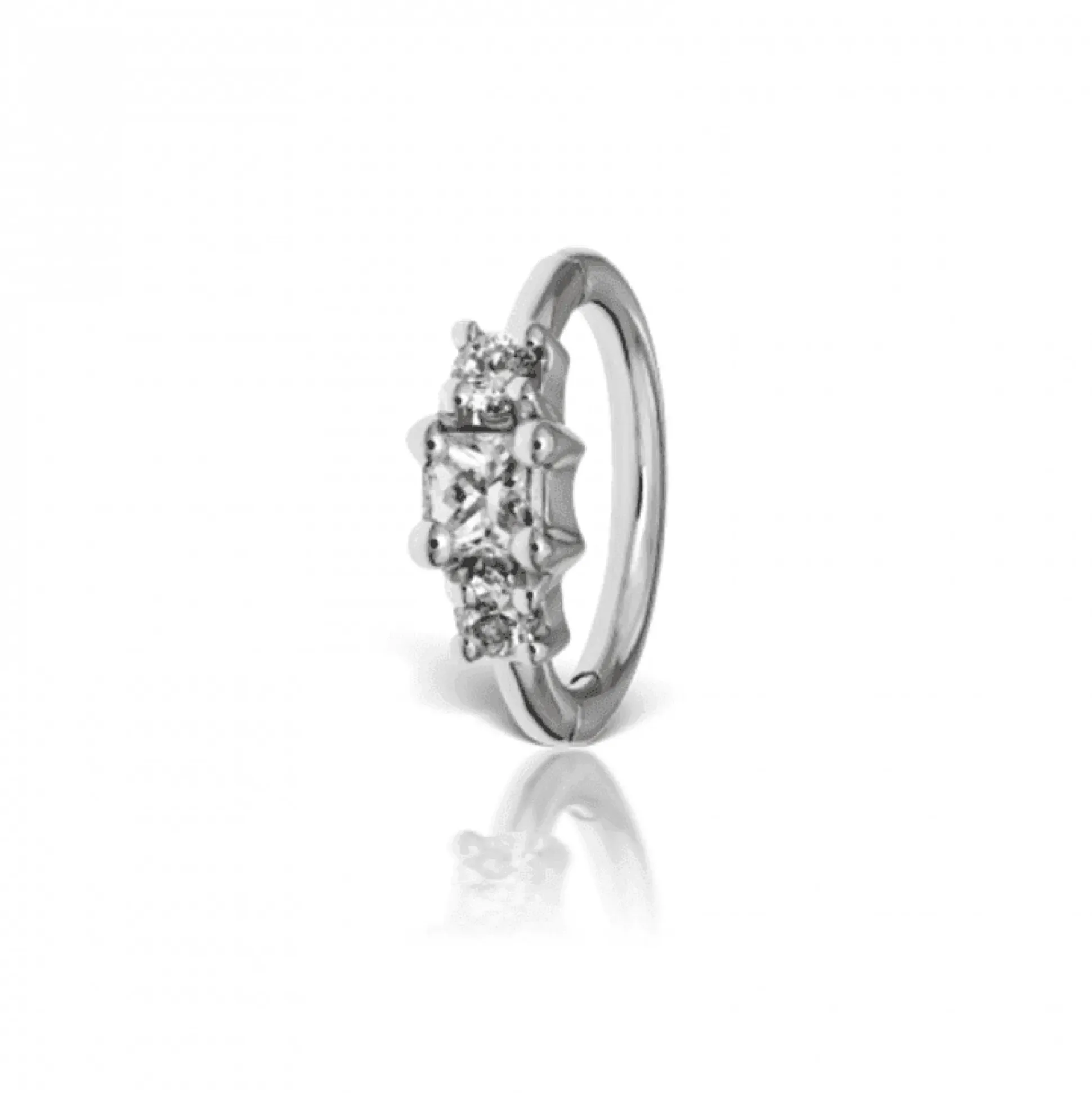 MARIA TASH 18kt Diamond Princess Creol Hvidguld
