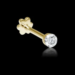 MARIA TASH 2.5mm Invisible Set Diamond Threaded Stud 18kt