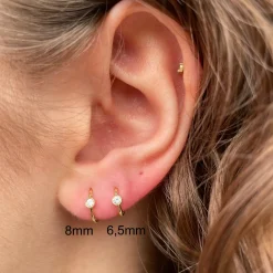 MARIA TASH 6.5mm Scalloped Diamond Clicker 18Kt guld