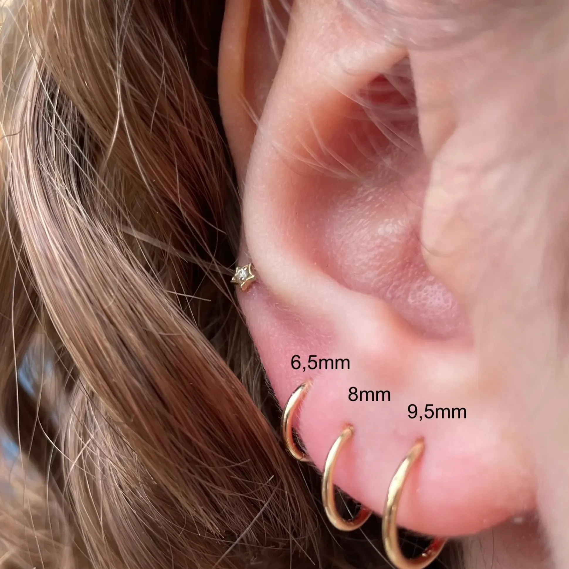 MARIA TASH Plain Gold Hoop 9,5mm