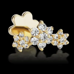 MARIA TASH Three Flower Garland Diamond Stud Earring 18k