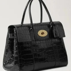 Mulberry Bayswater Croc Black