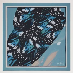 Mulberry Butterfly Wings square Scarf Kingfisher Blue