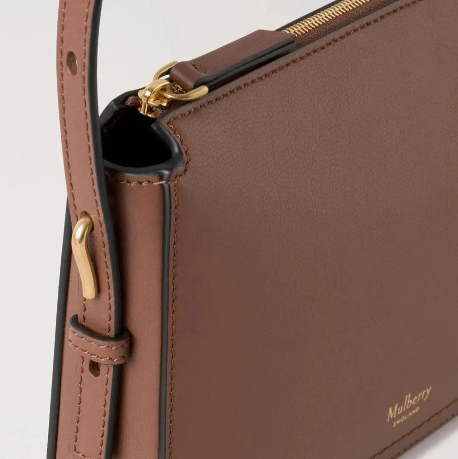 Mulberry Clovelly Pouch Micro Classic Grain Bright Oak