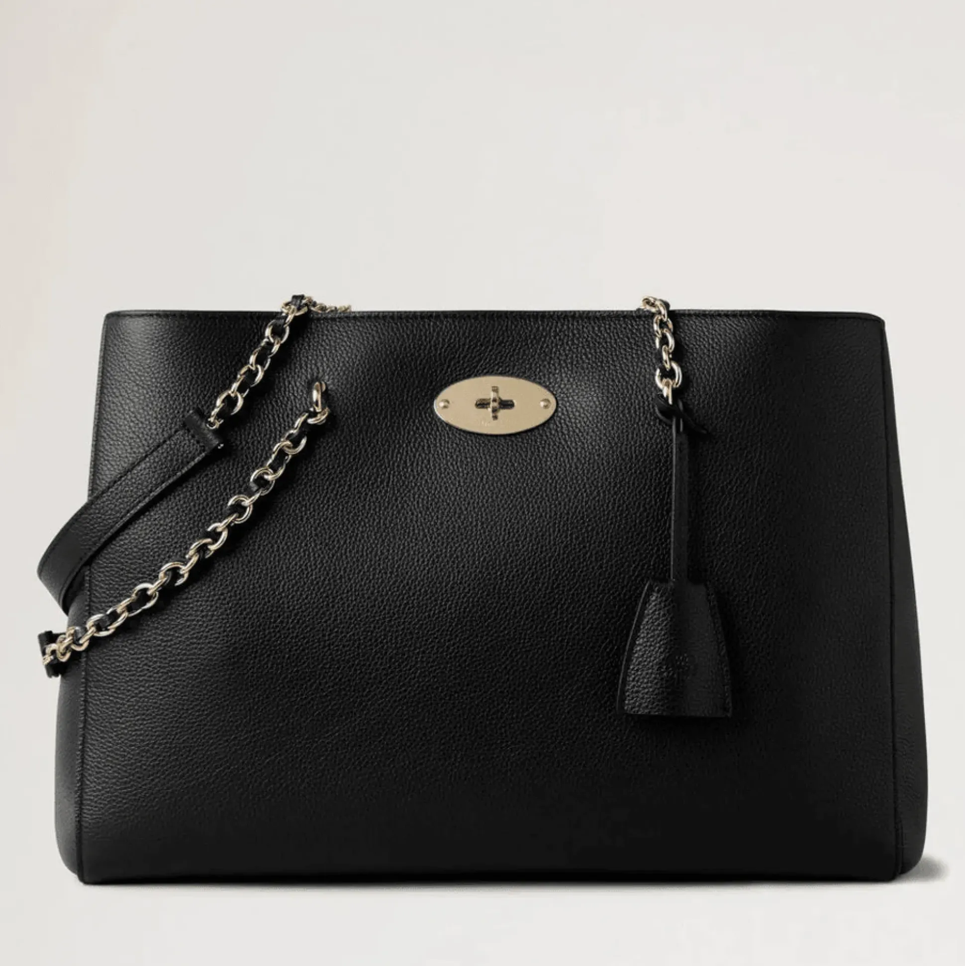 Mulberry Lily Chain Tote Small Classic Grain Black