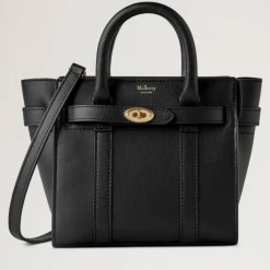 Mulberry Micro Zipped Bayswater Small Classic Grain Black