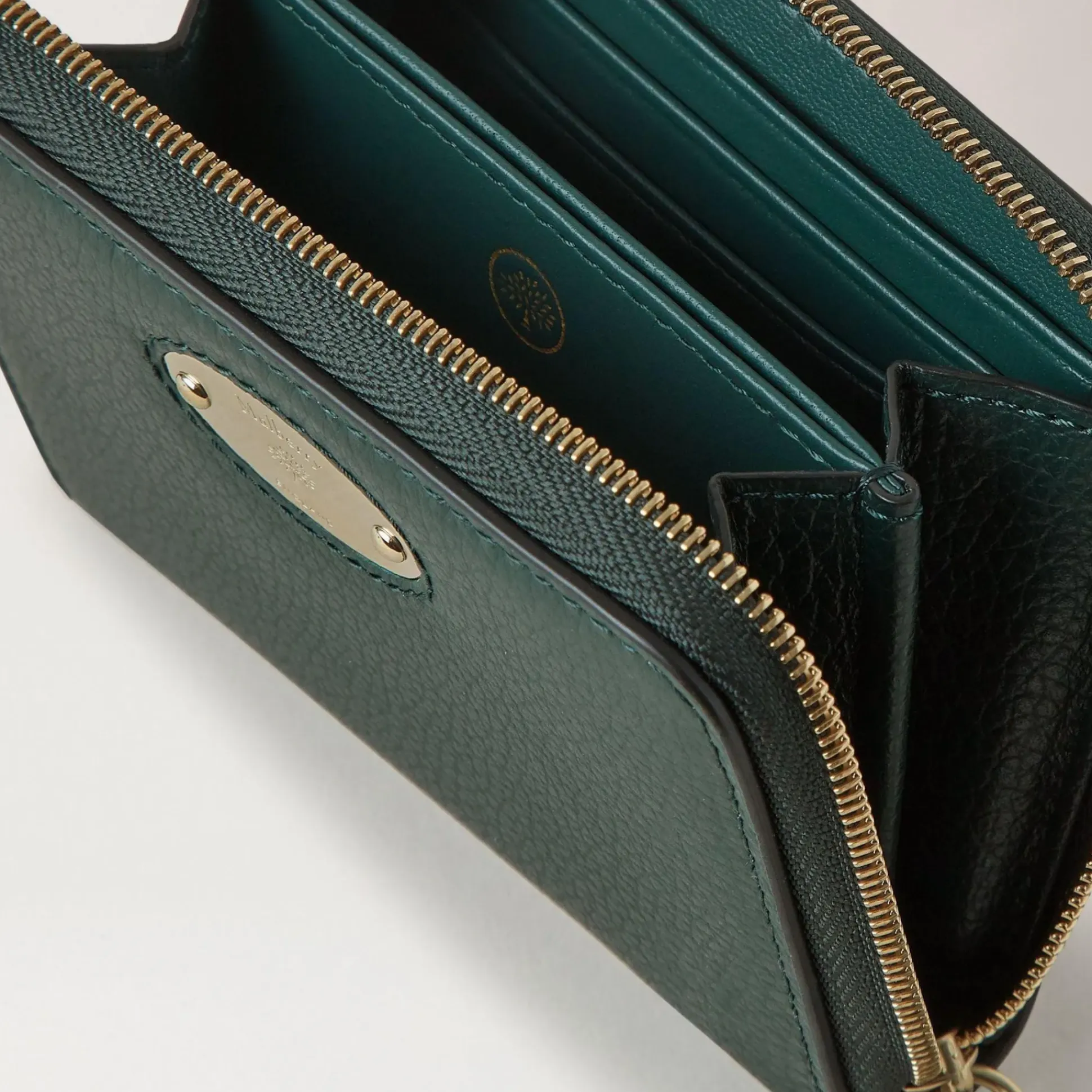 Mulberry Pung - Plaque Small Zip Wallet Mulberry Green