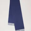 Mulberry Small Solid Merino Wool Scarf Night Sky