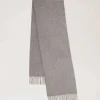 Mulberry Small Solid Merino Wool Scarf Grey