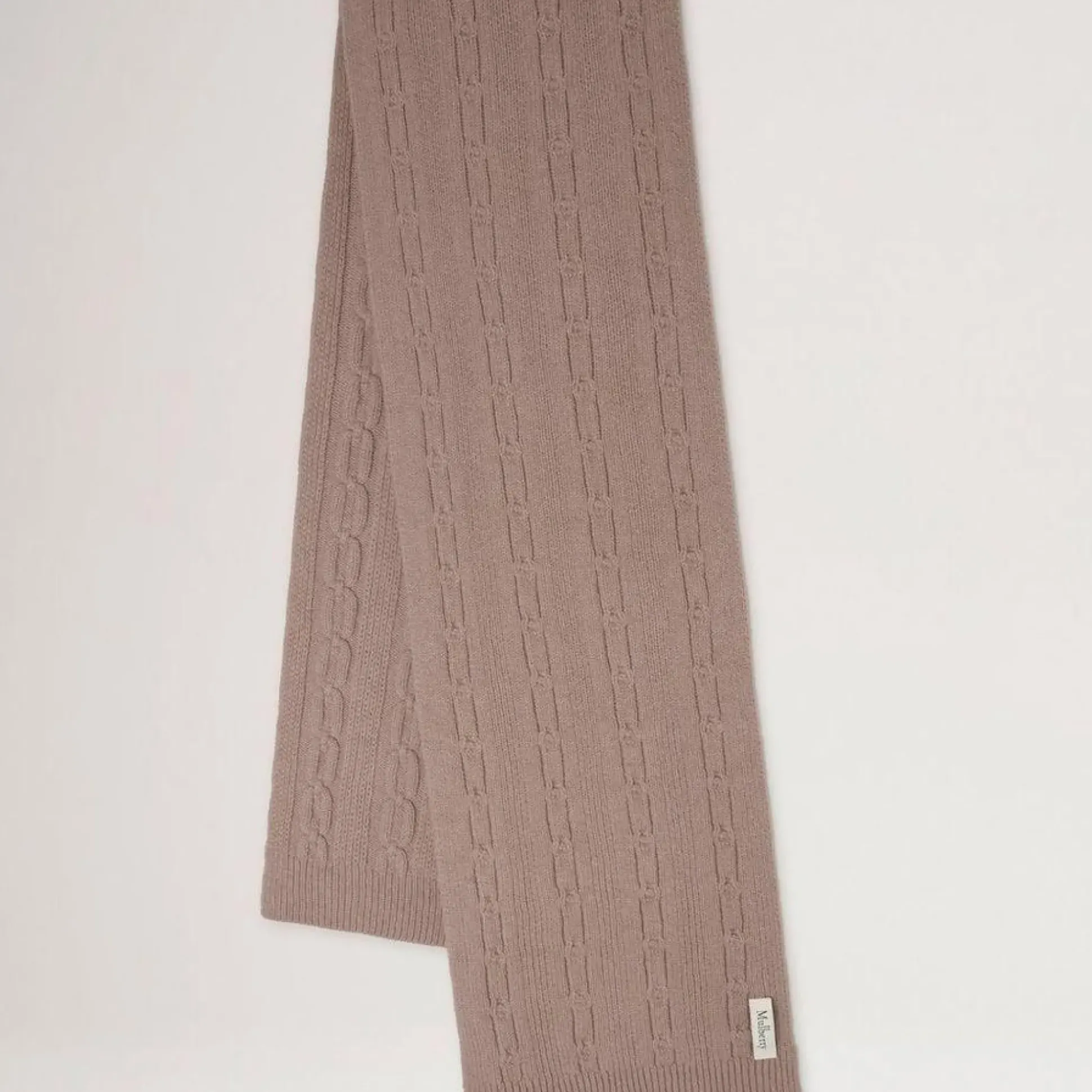 Mulberry Softie Chain Cable Knit Scarf Maple