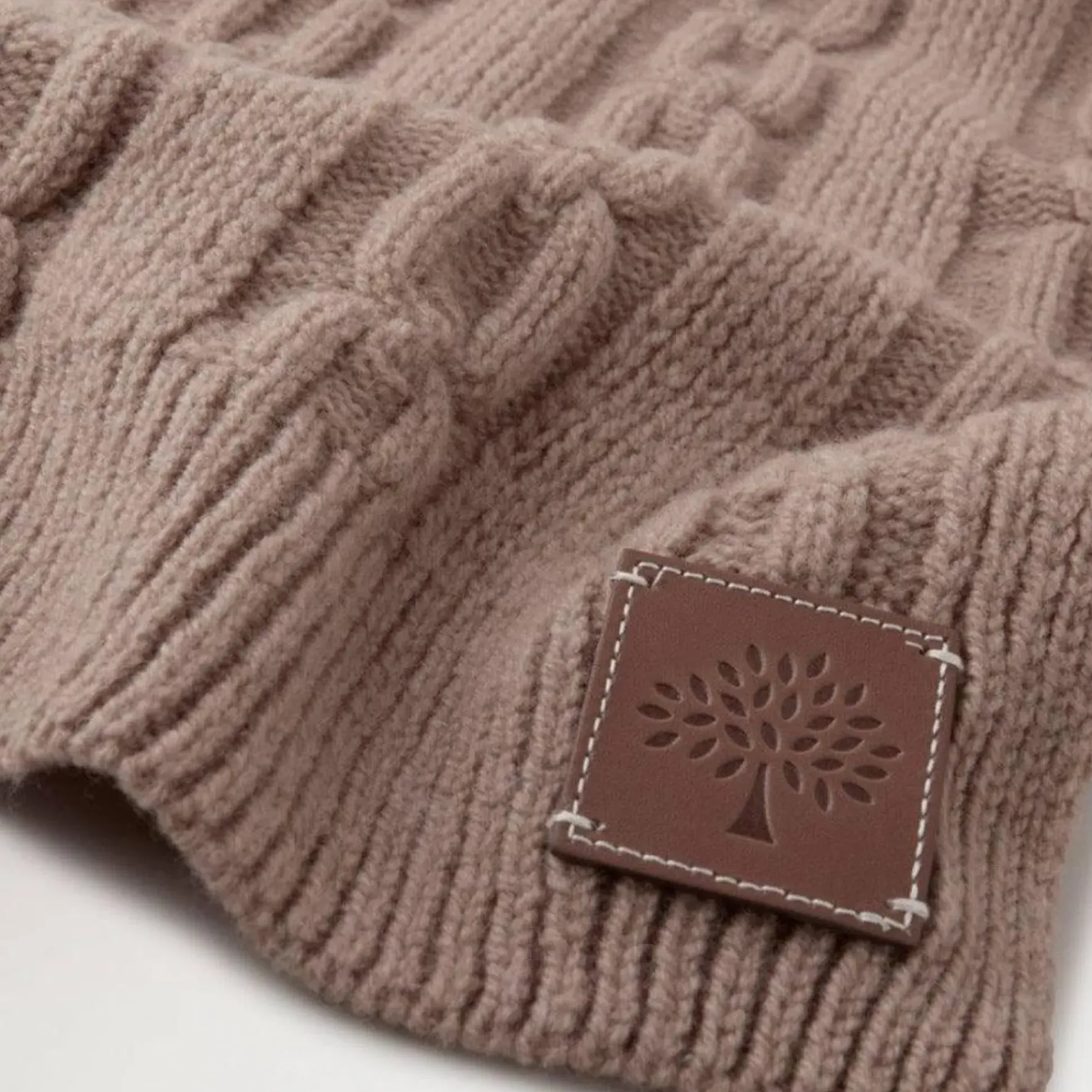 Mulberry Softie Chain Cable Knit Scarf Maple