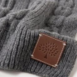 Mulberry Softie Chain Cable Knit Scarf Charcoal
