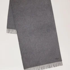 Mulberry Solid Merino Wool Scarf Grey Melange