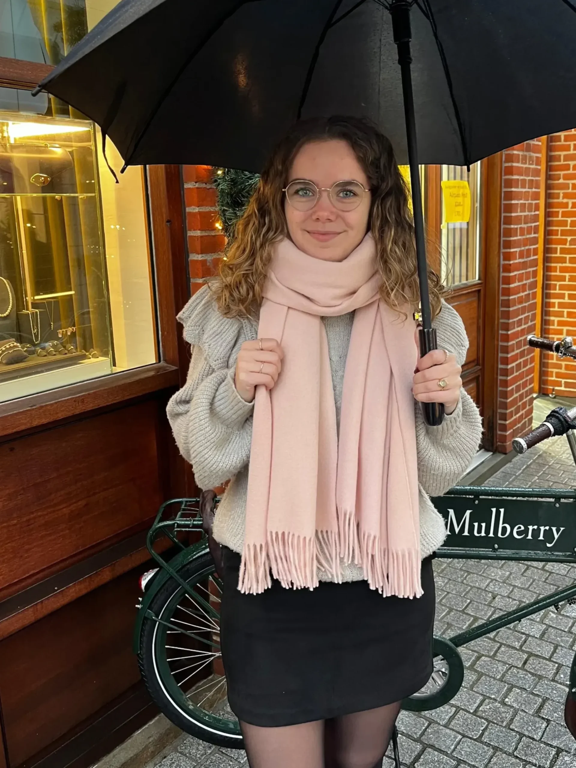 Mulberry Solid Merino Wool Scarf Rosewater