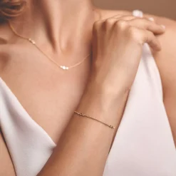Nuran Champagne Armbånd Med Diamanter