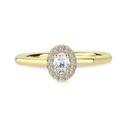 Nuran Champagne Ring I Guld Med Diamater
