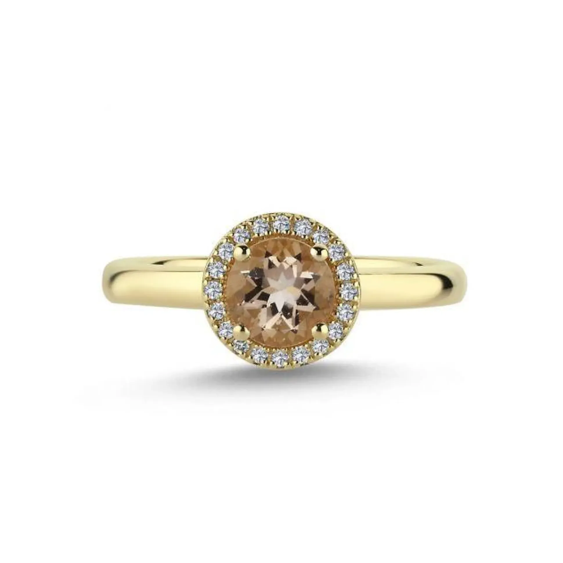 Nuran 14kt Grace Ring Med Morganit Og Brillanter