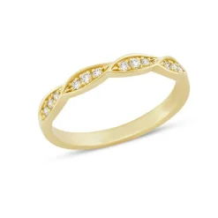 Nuran 14kt Lilja Leaf Ring Med Diamanter