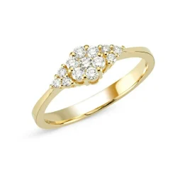 Nuran 14kt Lilja Ring Med Diamanter