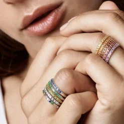 Nuran 14kt Perá Ring Med Ædelsten