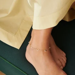 Pernille Corydon Ocean Pearl Sølvforgyldt Ankelkæde