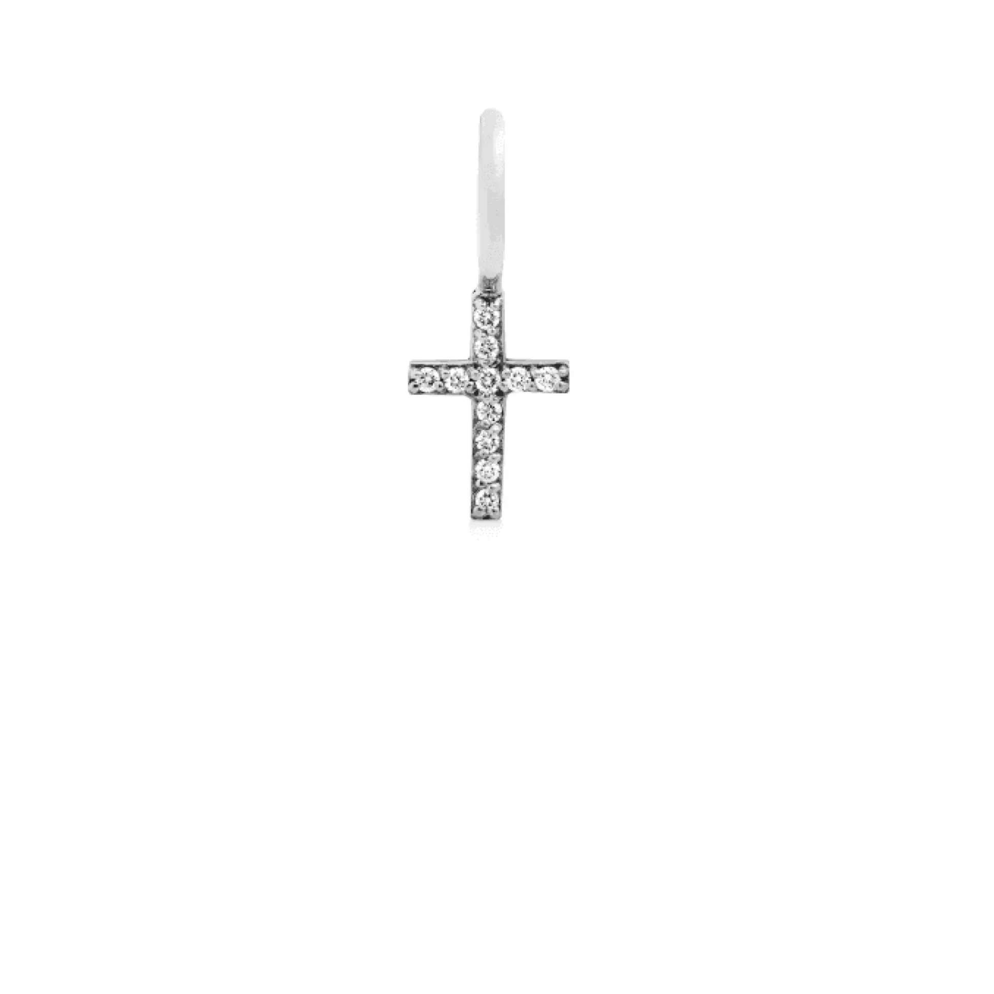 Ro Copenhagen 18kt Rock Diamond 8mm Diamant Kors Hvidguld