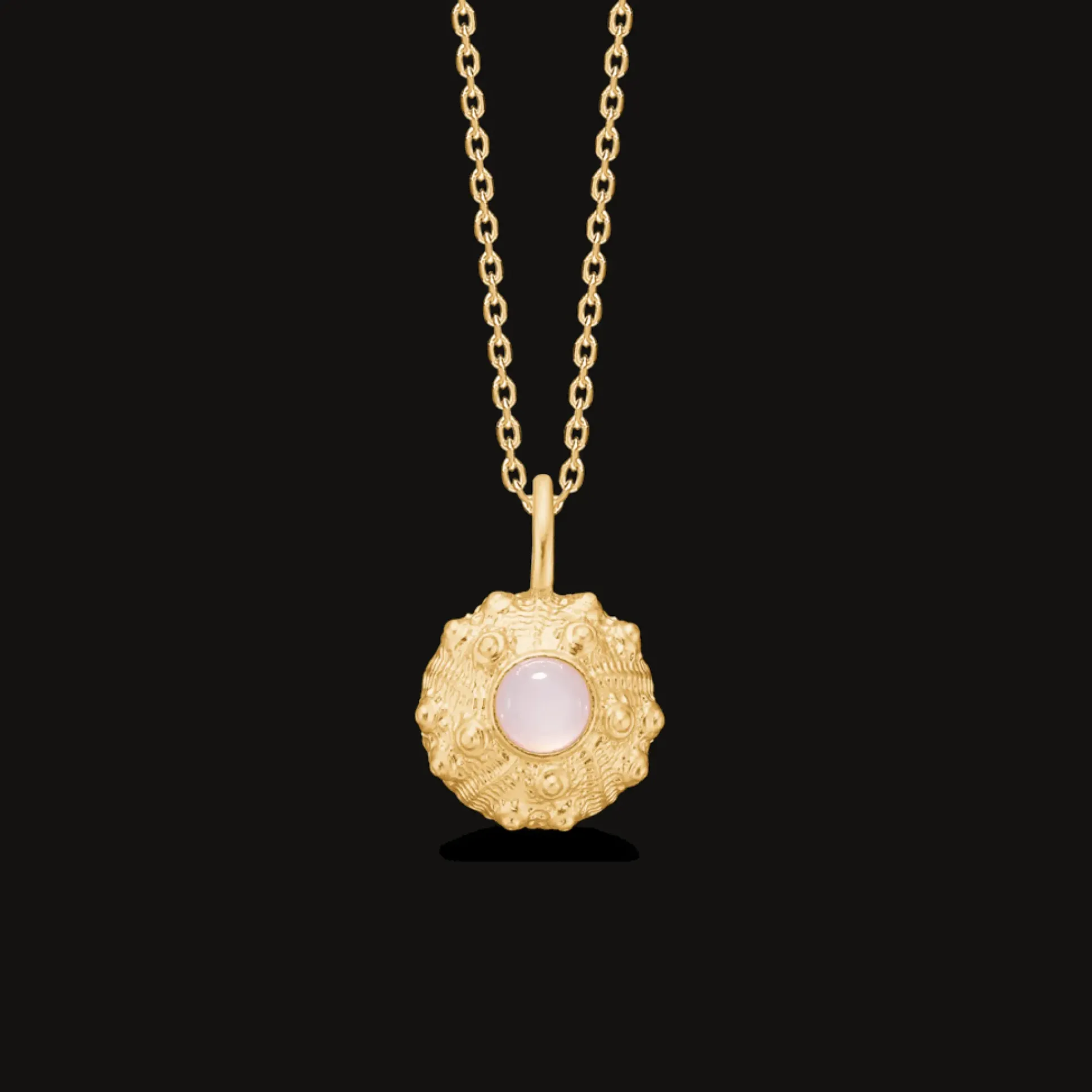 Studio Z Urchin Elegance Forgyldt Halskæde med Rosa Zirkonia