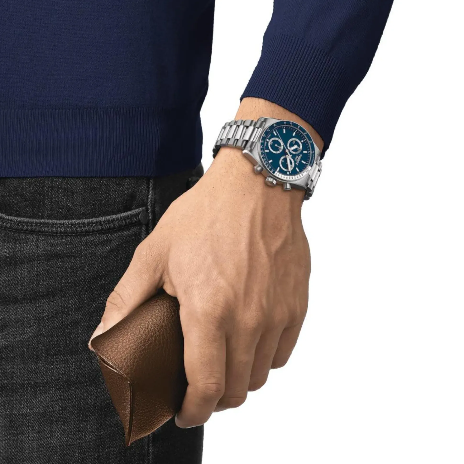 TISSOT PR516 CHRONOGRAPH MED BLÅ URSKIVE