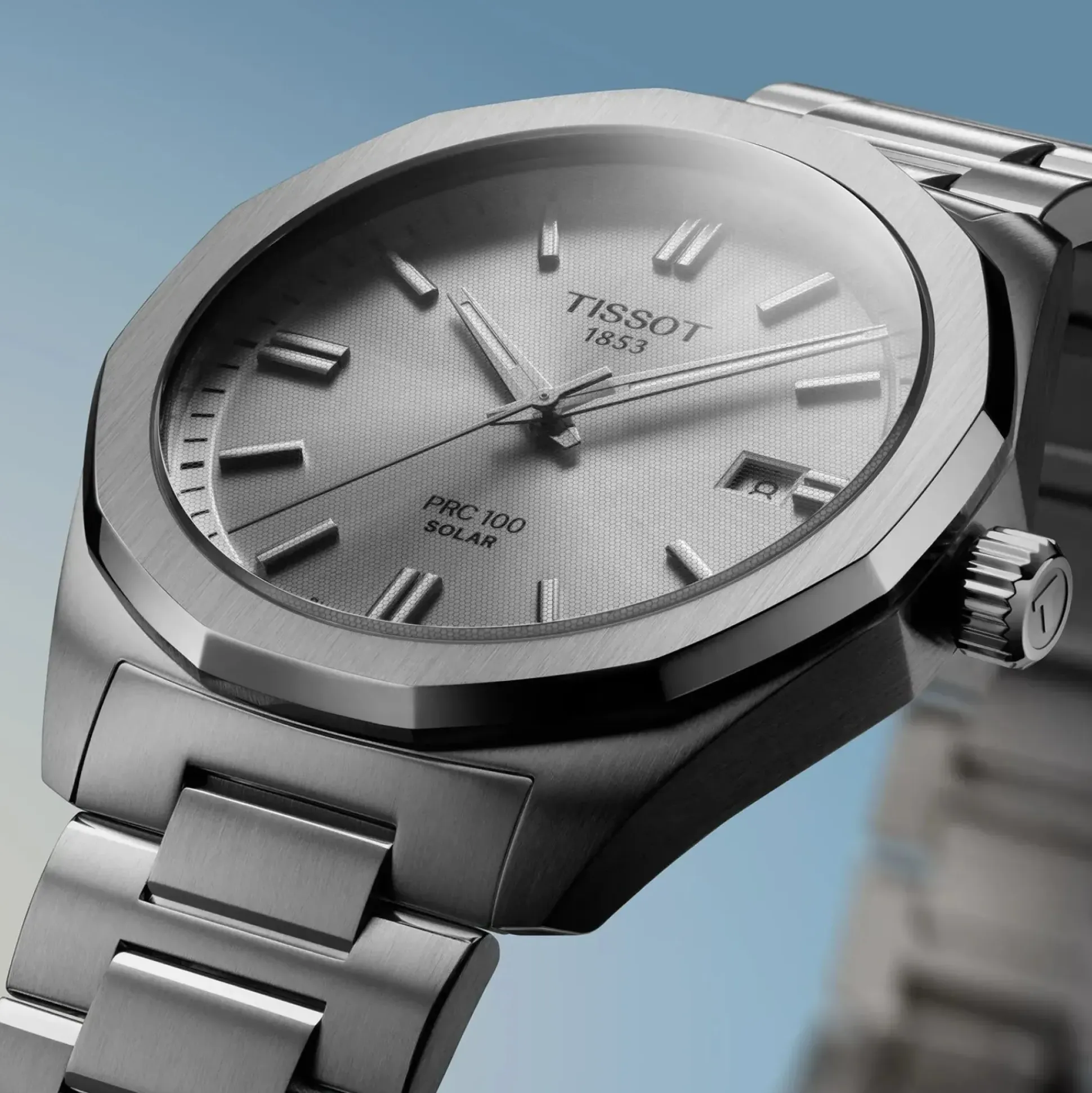 TISSOT PRC 100 SOLAR QUARTZ 39MM SILVER